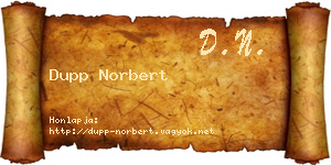 Dupp Norbert névjegykártya